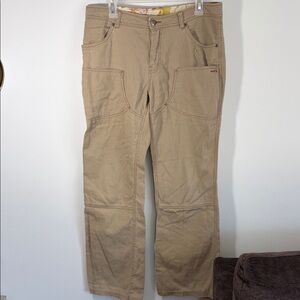 Women’s KAVU Tan Canvas Utility Carpenter Pants | Hemp-Cotton | Sz 10